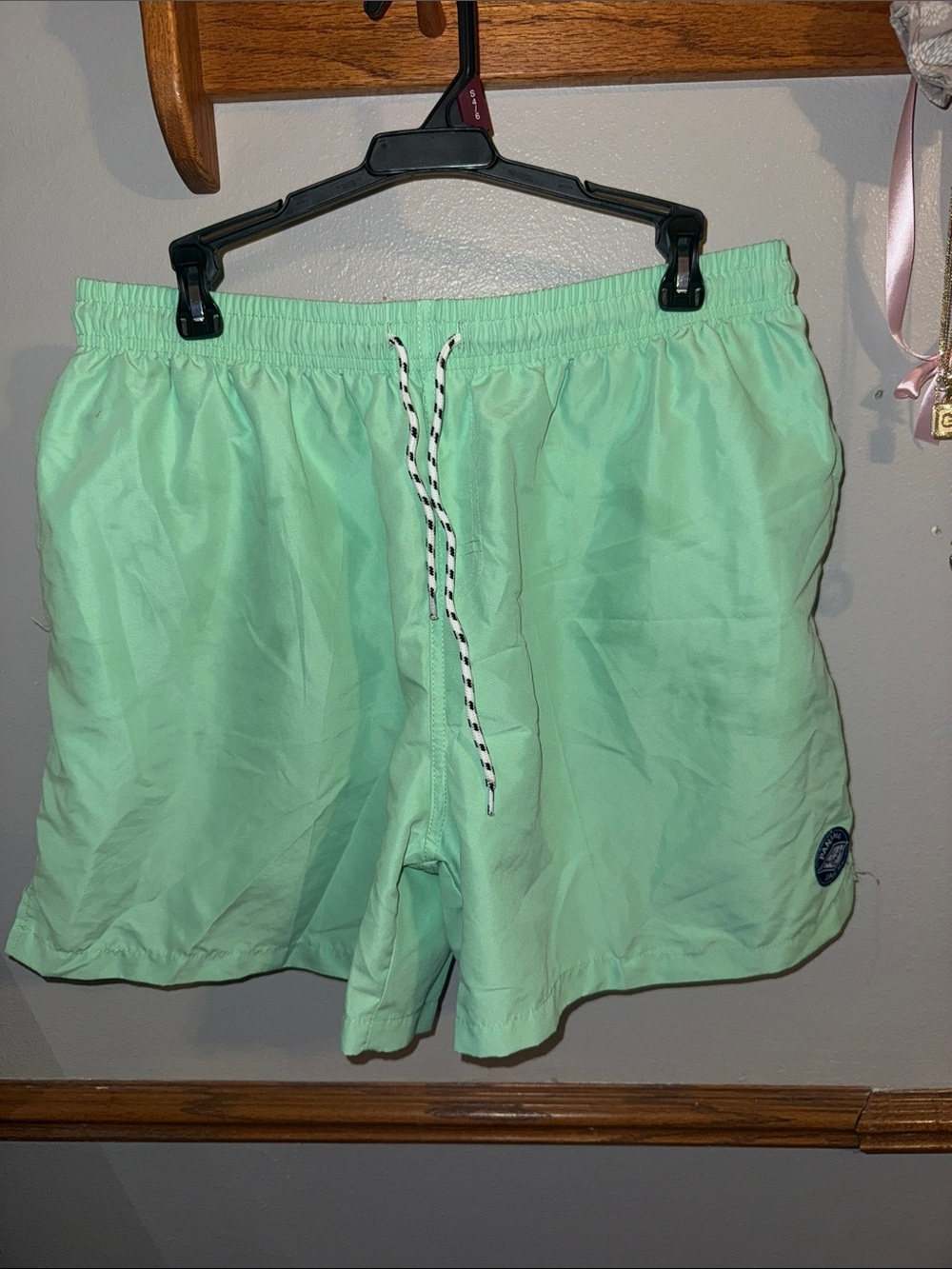 Panama Jack Mint Green Men's Swim Trunks with Drawstring